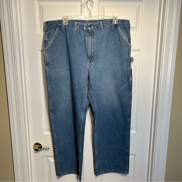 Carhartt dungaree fit Men's Blue Jeans  44 X 32 - Picture 1 of 8